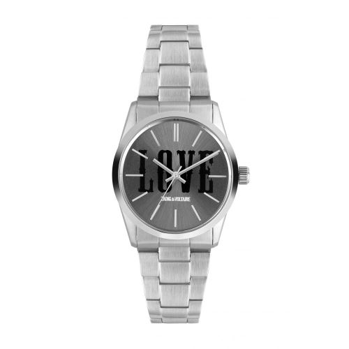 Montre Mixte Zadig & Voltaire à Quartz Cadran Argenté 36 mm Et Bracelet Argenté En Acier ZVT014