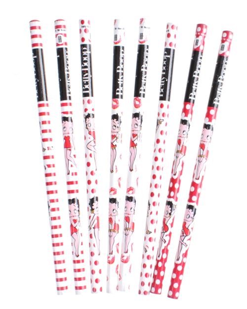 Kamparo crayons Betty Boop 18 cm rouge/blanc 8 pièces