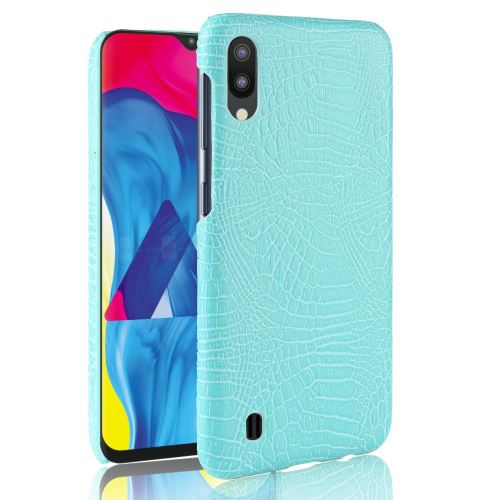 Etui en PU crocodile cyan pour votre Samsung Galaxy M10