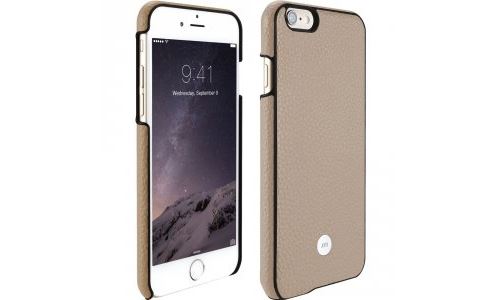 JustMobile Quattro Back - Achterzijde behuizing voor mobiele telefoon - robuust - echt leer, polycarbonaat - beige - voor Apple iPhone 6s Plus