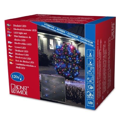 Konstsmide 3751-500 filet lumineux 120 led multicolores + câble noir 24 v