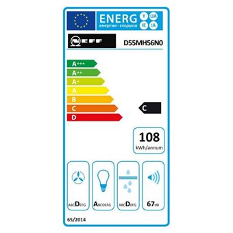 Neff N 50 D55MH56N0 - Hotte - groupe filtrant - Niche - largeur : 49.6 cm - profondeur : 26.4 cm - extraction et recirculation (avec kit de recirculation supplémentaire) - acier inoxydable
