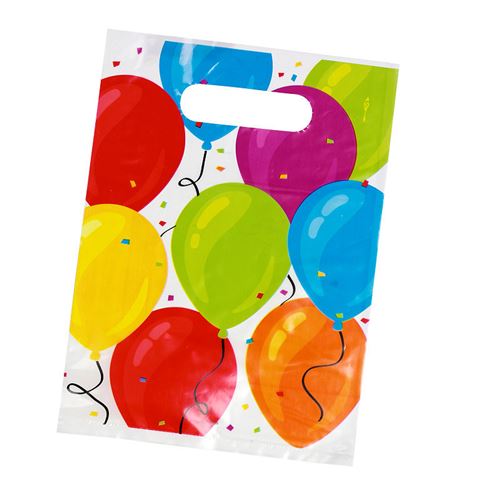 Sacs de fête ballon imprimé 23x16cm 6pcs