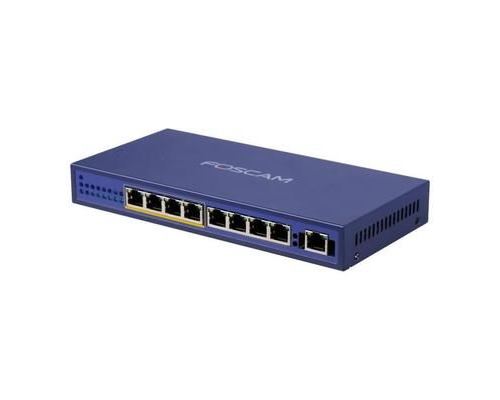 Foscam PS108 Commutateur 4 x 10-100 + 4 x 10-100 (PoE) + 1 x 10-100 (liaison montante) Ordinateur de bureau, Montable sur rack…