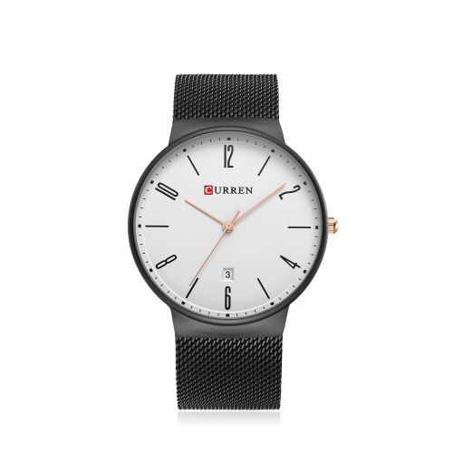 OHP Montre Homme Quartz Noir+Blanc Acier Inoxydable CURREN 8257