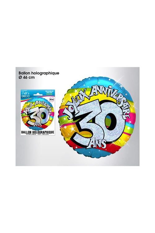 Ballon Metallique 30 Ans - Multicolores