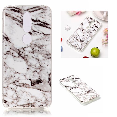Coque en TPU motif marbré imprimé en marbre souple gris/blanc pour votre Nokia 7.1