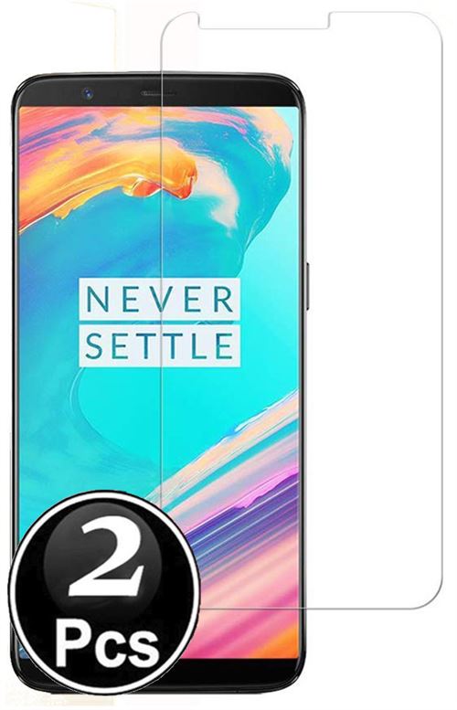 One Plus 5T Vitre protection d'ecran en verre trempé incassable lot de 2 Glass