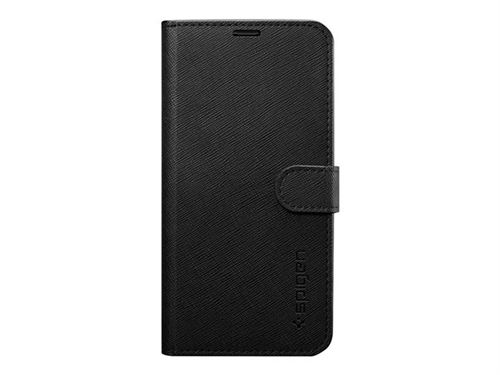 Spigen Wallet S - Flip cover voor mobiele telefoon - synthetisch leer, polycarbonaat - zwart - voor Samsung Galaxy A40