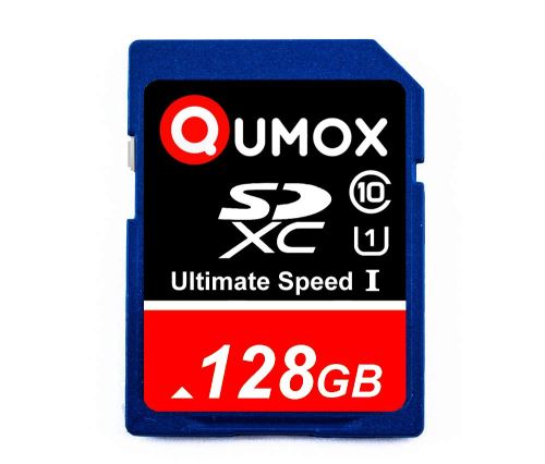 Carte Mémoire SD Qumox 128Go SDXC Classe 10 UHS-I 80MB/s pour appreil photo