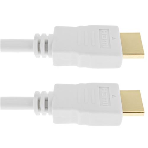 Câble HDMI HighSpeed plat blanc 1m - Achat / Vente sur