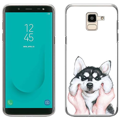 Coque pour Samsung Galaxy J6 -  Chien Husky Joues