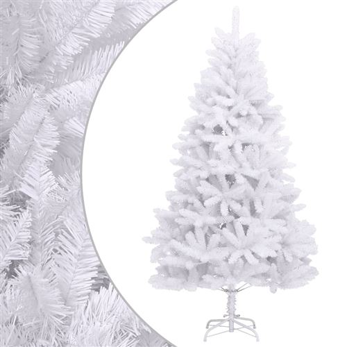 vidaXL Sapin de Noël artificiel à charnières avec support blanc 300 cm