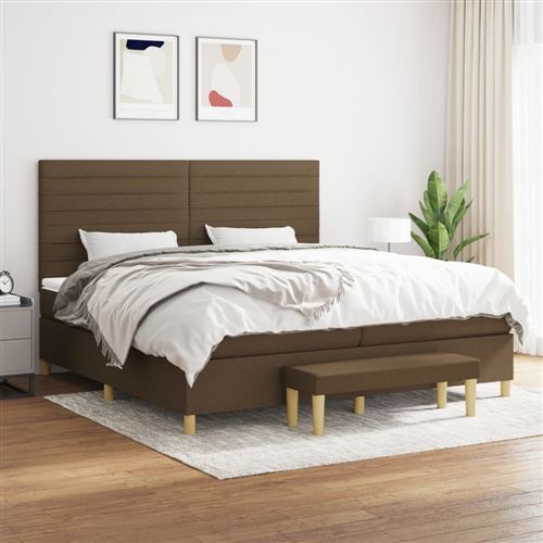 vidaXL Sommier à lattes de lit avec matelas Marron foncé 200x200 cm3137264