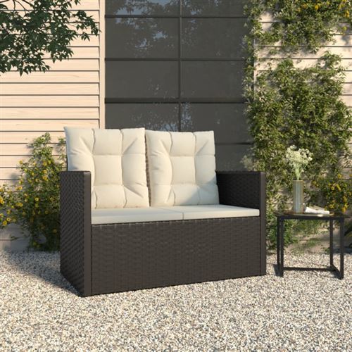 VIDAXL - Banc de Jardin - Résine Tressée - 105 cm - Noir - Image 3