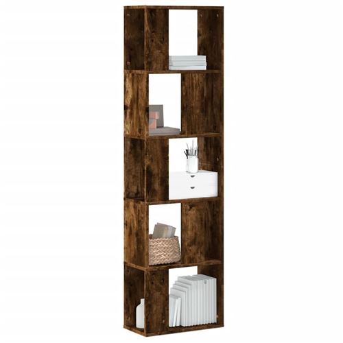 vidaXL Bibliothèque 5 niveaux chêne fumé bois d'ingénierie