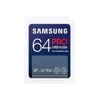 Samsung PRO Ultimate MB-SY64S - Carte mémoire flash - 64 Go - Video Class V30 / UHS-I U3 - SDXC UHS-I - blanc - 1