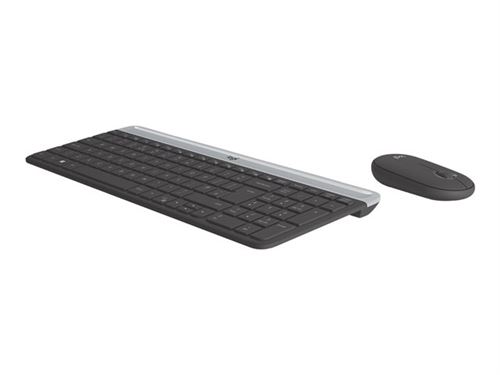 Logitech Slim Wireless Combo MK470 - Ensemble clavier et souris - sans fil - 2.4 GHz - International US - graphite