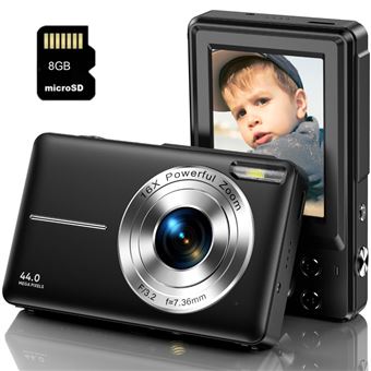 Caméra numérique compacte SZSMART DC403 FHD 44MP zoom 16X écran 2.4 pouces + 8GB - noir - 1