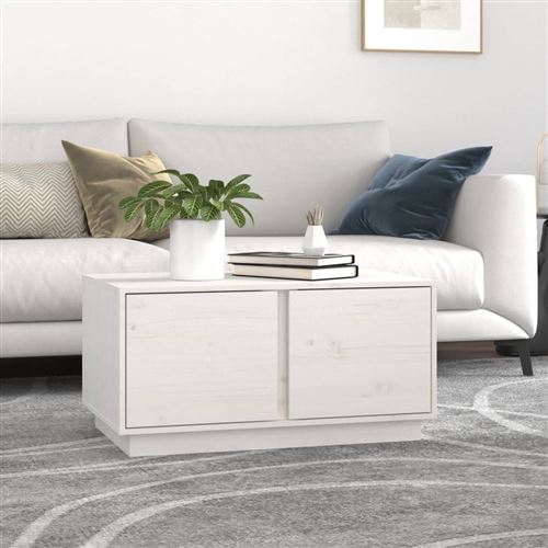 Vidaxl Blanc Table Basse 80X50x40 Cm Bois De Pin - Image 3