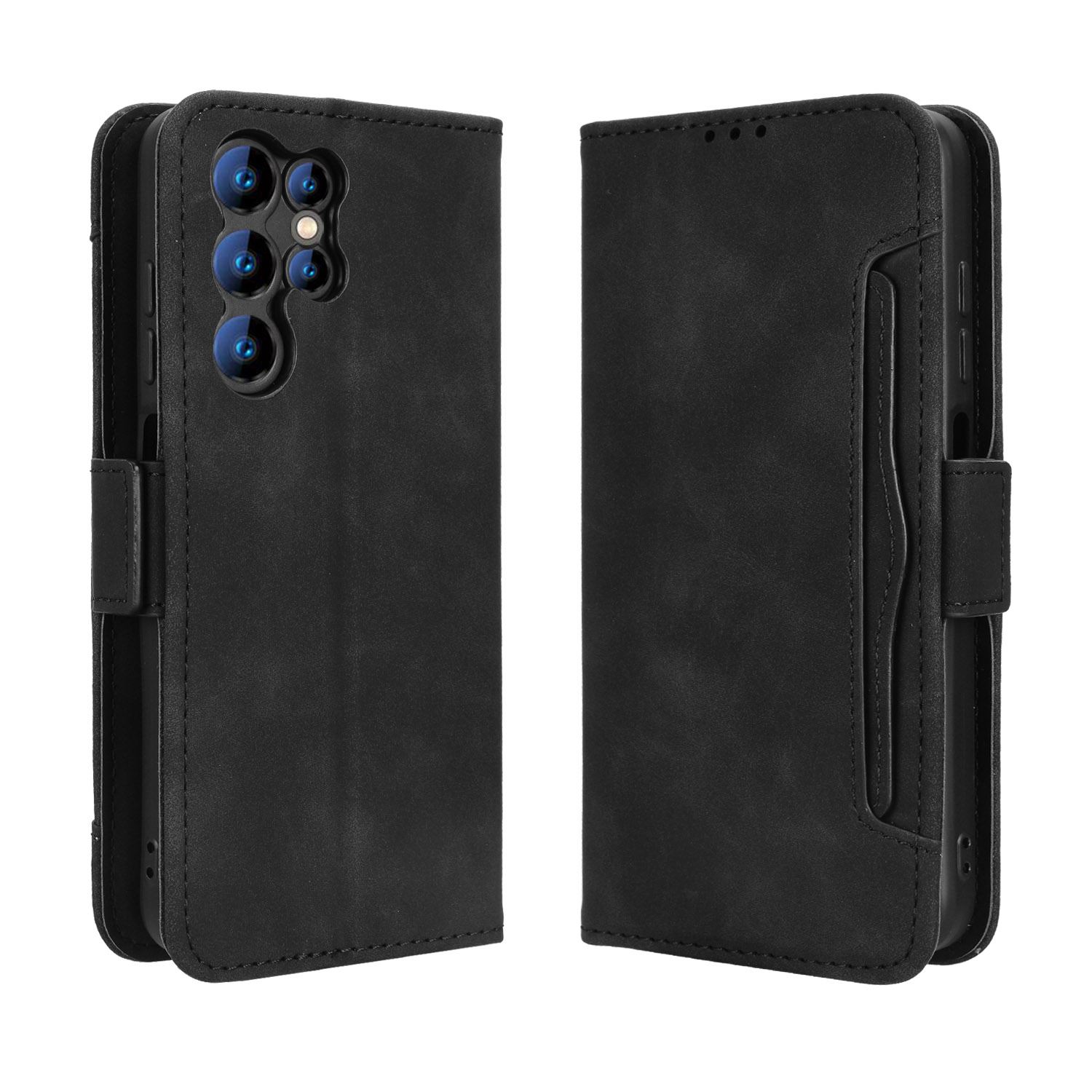 Coque Flip Magnétique Pour OUKITEL C61/C61 Pro - Cuir PU, TPU, 3 Emplacements Cartes, Support Intégré, Noir