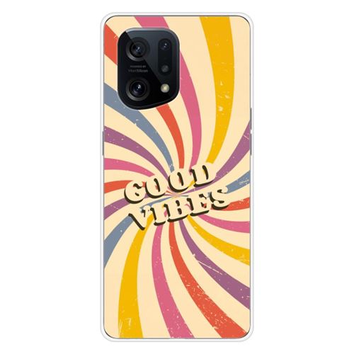Coque en silicone imprimée compatible Oppo Find X5 Good vibes