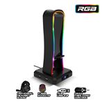 Support de casque gamer Sentinel RGB avec 4 HUB USB, avec gestion de câble