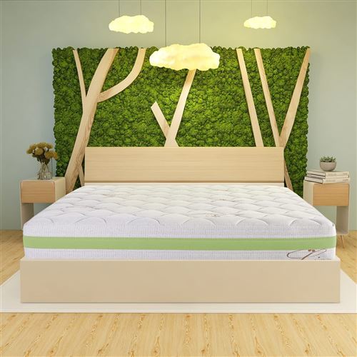 Farmarelax - Matelas Greta - H 23 cm - 1° Matelas Green en Italie - Mousse a mémoire houte qualitè - Revêtement lin - Déhoussable - 100% Made in Italy - 160x190 cm