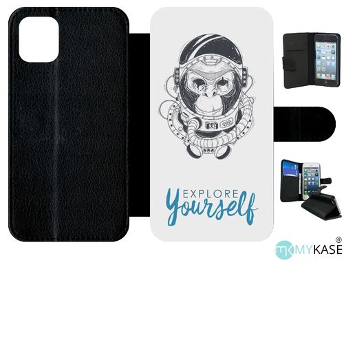 Etui My-Kase pour iPhone 11 - explore yourself - Simili-cuir Noir