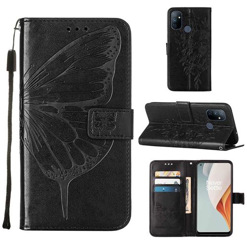 MPFRANCE Housse pour OnePlus Nord N100 Noir [Papillon V3]