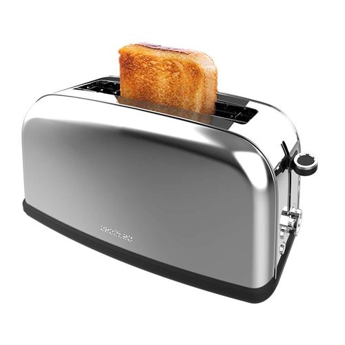 Non Communiqué Argent Cecotec Grille-Pain Vertical 1 Fente Longue Toastin' Time 850 Inox Long Lite. 850 W, 2 Tranches De Pain, Fente Large De 3,8 Cm