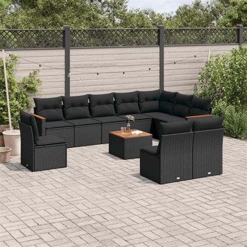 Non Communiqué Noir Vidaxl Salon De Jardin Avec Coussins 12 Pcs, Canapés De Terrasse, Ensemble De Meubles De Patio, Mobilier D'extérieur, Beige 3217888