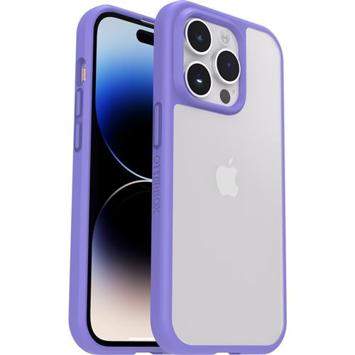 OtterBox React Series - ProPack Packaging - coque de protection pour téléphone portable - antimicrobien - polycarbonate élastomère thermoplastique (TPE) 50 % de plastique recyclé - purplexing - pour Apple iPhone 14 Pro