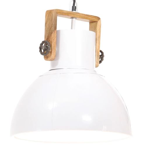 vidaXL - Lampe suspendue industrielle - 40 cm - Blanc - Image 2