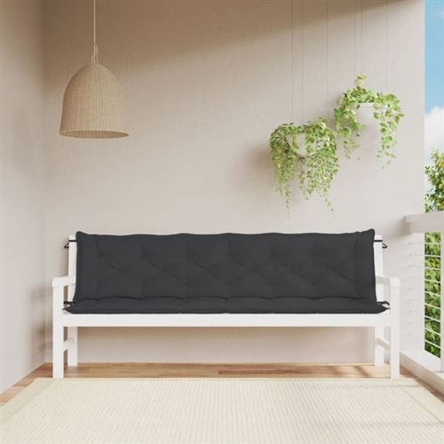 Vidaxl Noir Coussins De Banc Jardin - Image 3