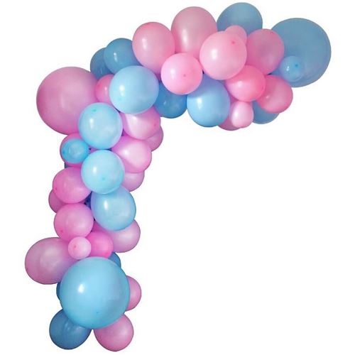 Décoration Baby Shower avec guirlande organique avec ballon bleu et rose (x1) REF/51261