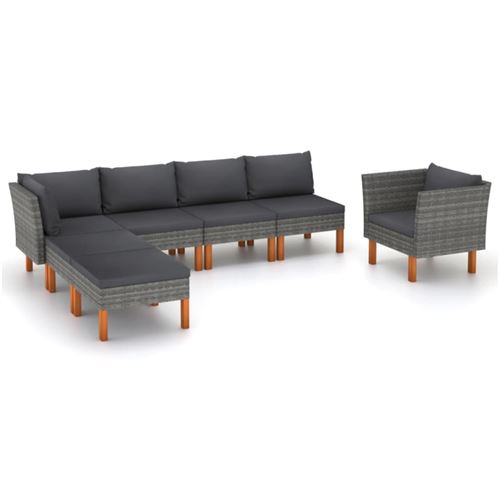 Non Communiqué Gris Salon De Jardin Vidaxl Resine Tressee 7 Pieces X 64.5 X 67 6 Personnes