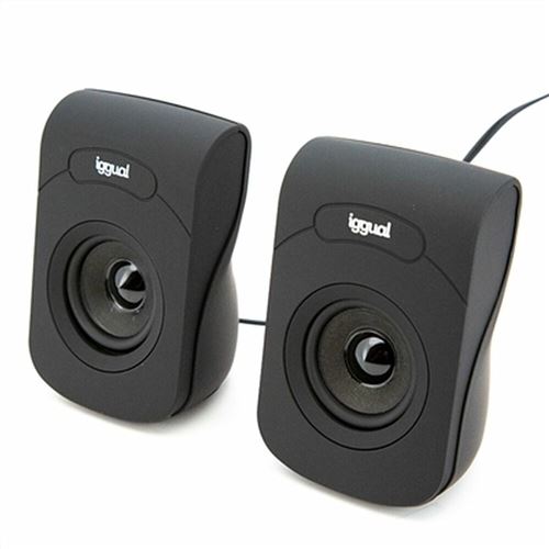 iggual - Haut-parleurs - pour PC - canal 2.0 - USB - 6 Watt (Totale) - noir