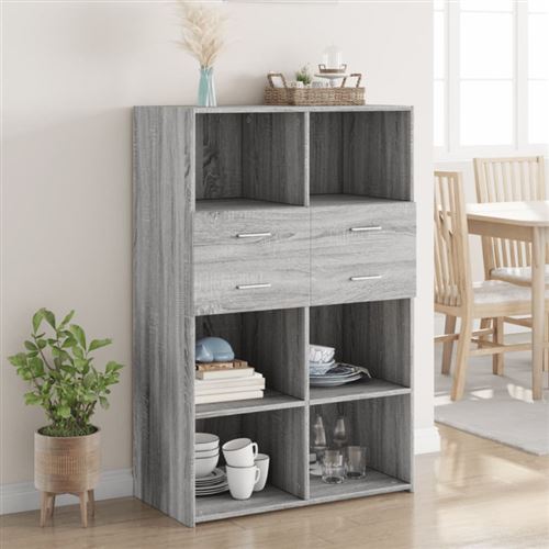 VIDAXL - Buffet Haut - 80x42,5x124 cm - Gris - Image 2