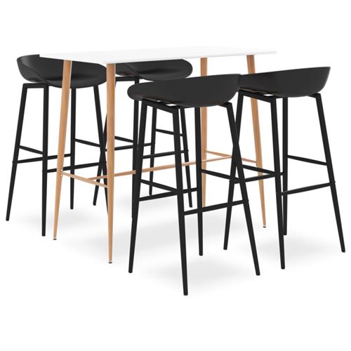 Non Communiqué Blanc Ensemble De Bar 5 Pcs Et Noir