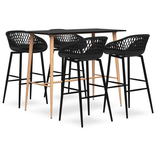 Ensemble de bar 5 pcs Noir Vidaxl Noir