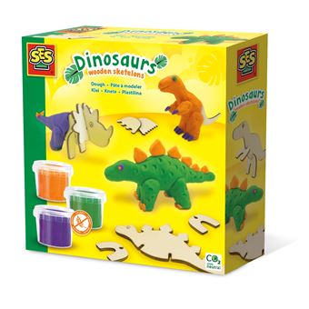 kit de pâte à modeler dinosaure avec 3 couleurs - HEMA