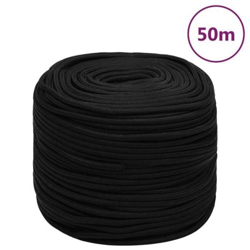 Vidaxl Noir Corde De Travail 6Mm 50M - Image 3