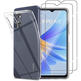 Coque Résistante Transparente pour Oppo A17 4G et 2 Films protections écran verre trempé [Novago] - 1