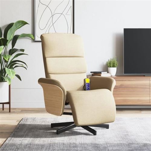Non Communiqué Beige Vidaxl Fauteuil Réglable Avec Repose-Pieds Tissu Crème