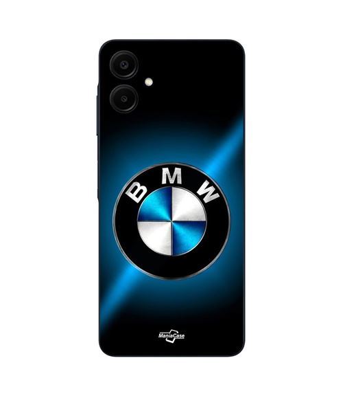 Coque Samsung Galaxy A06 Logo BMW noir et bleu brillant Maniacase