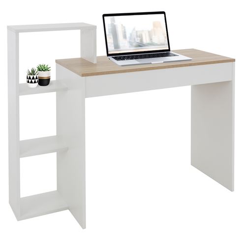 ML-Design - Bureau avec 3 Étagères de Rangement - Table de Travail pour Ordinateur PC - Image 2