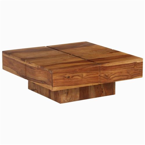 vidaXL Table basse Bois massif de Sesham 80 x 80 x 30 cm