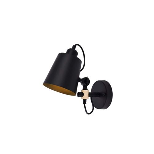 Non Communiqué Noir Lampe Murale Edm Vintage E27