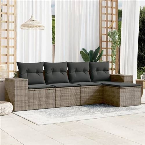 Non Communiqué Gris Salon De Jardin Modulable Generique 5 Pieces Resine Tressee 62 X 55 X 69 Cm 5 Personnes